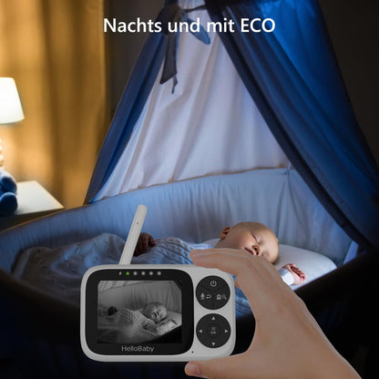 HelloBaby HB6233 Babyphone mit Kamera, 3,2-Zoll-Display, Nachtsicht