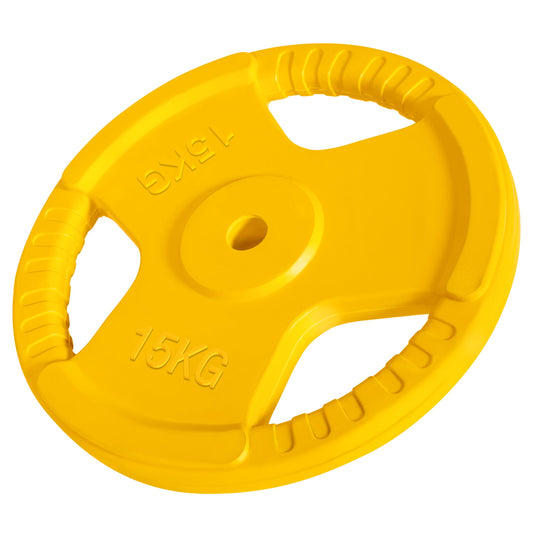 GORILLA SPORTS® Hantelscheiben Gusseisen Gummi Gripper - 30mm. Gummierte Gusseisen-Scheibe mit Grifflöchern für 30mm Hantelstangen zur Auflastung.