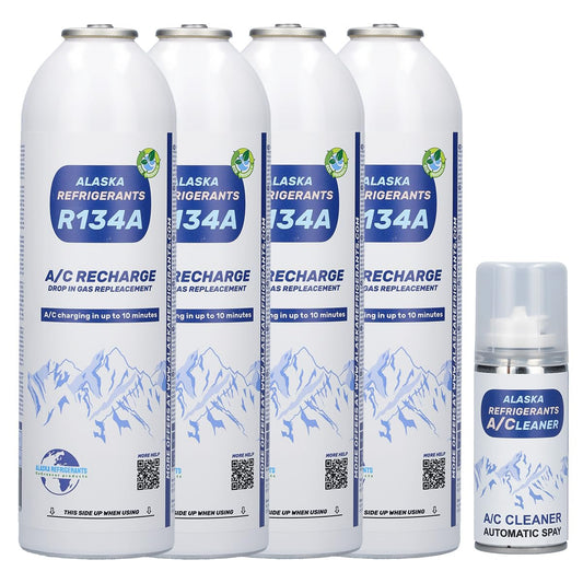 HC134A Kältemittel Klimaanlagen Ersatzgas – Fahrzeug Flasche. Silberne Zylinderflasche zum Nachfüllen von Fahrzeug-Klimaanlagen.