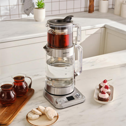 Karaca X Refika XL Automatischer Teekocher Caydanlik - Chrom