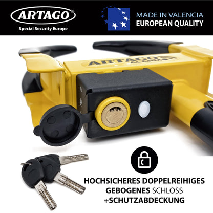 Artago ART872 Radkralle mit 120 dB Alarm, 2in1 Wegfahrsperre