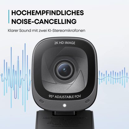 Anker PowerConf C200 2K USB-Webcam mit Kameraabdeckung