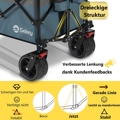 Sekey XXXL Faltbollerwagen All-Terrain – 4013 Blau Grau