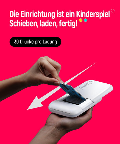 Liene Pearl K100 Mini Fotodrucker mit 50 Blatt Zink-Fotopapier