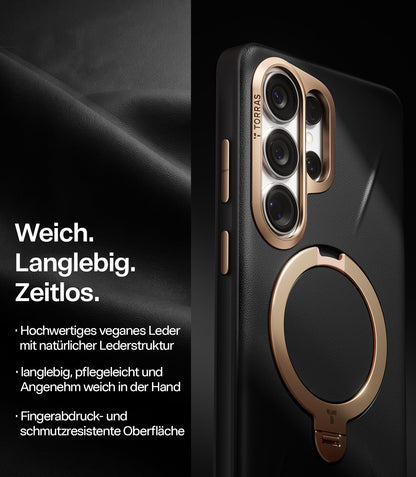 TORRAS Ostand Q3 VegSkin Hülle für Samsung Galaxy S26 Ultra, Schwarz