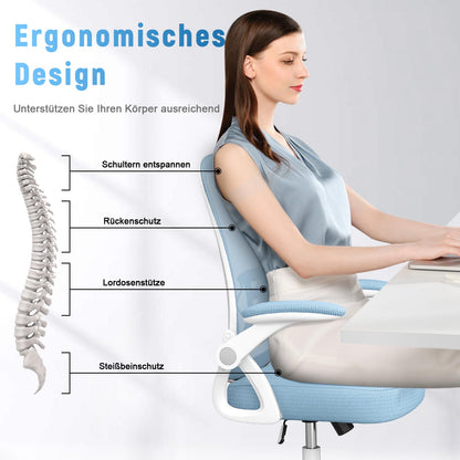 naspaluro Ergonomischer Bürostuhl Netzbespannung – Blau