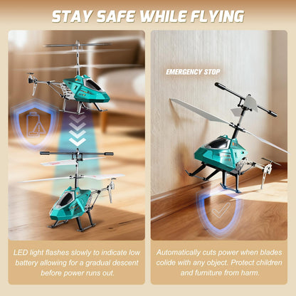 XIKOTEC RC Helikopter ferngesteuert mit LED und 2 Akkus, blau