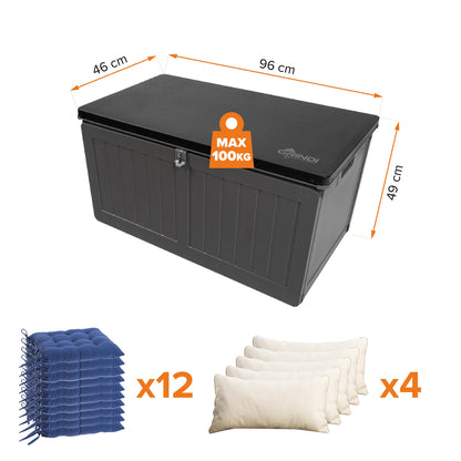 Grindi Gartenbox Morus 190 L – wasserdichte Auflagenbox mit Deckel