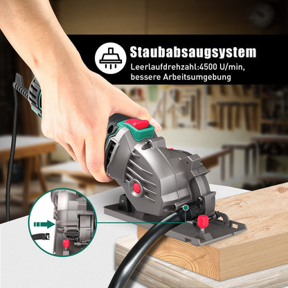 HYCHIKA Mini Handkreissäge 500W - Für Holz, Metall & Fliesen