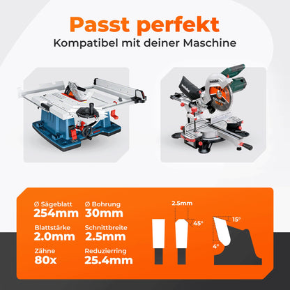 BAUBECK Sägeblatt 254x30 Multi Material Feinschnitt Kreissägeblatt