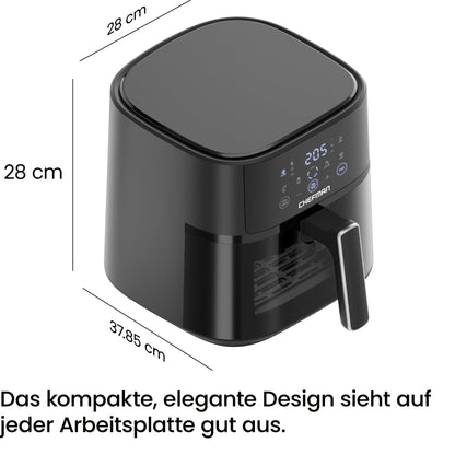 Chefman Heissluftfritteuse 5.7L Hi-Fry mit Sichtfenster – Schwarz