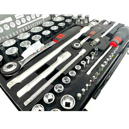 Würth Zebra Steckschlüssel-Sortiment 1/4 1/2 Zoll 6-kant 56tlg Metall