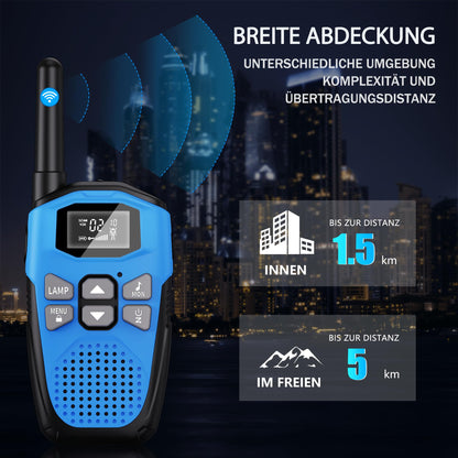 NXGKET Walkie Talkie 4er Set, aufladbar, 5 km Reichweite, VOX