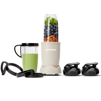 nutribullet Pro 900W Leistungsstarker Smoothie Mixer NB910MASN Matt Sand, matt sandfarbener Standmixer, püriert Zutaten für Smoothies.