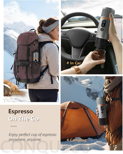 CONQUECO Tragbare Espressomaschine CP023 für Auto, Camping und Reise