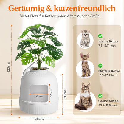 Lifewit Katzentoilette Blumentopf Versteckt XXL mit Filter – Weiss