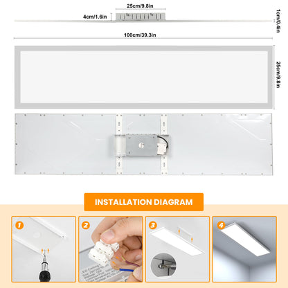 OTREN LED Deckenpanel 100x25cm Dimmbar - Fernbedienung