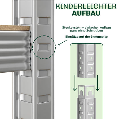 Blumixx 2X Schwerlastregal 180x90x40 Steckregal 5 Böden