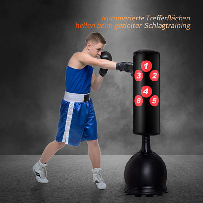 HOMCOM Standboxsack 165cm Erwachsene – Heavy Duty, Schwarz