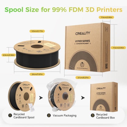 Creality Hyper PLA Filament Schwarz 1kg 1.75mm High-Speed-3D-Druck