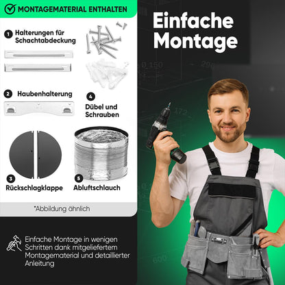 Bomann DU 7611 G Kopffreihaube 60cm - Umluft/Abluft