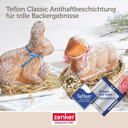 Zenker 3D-Backformen Osterlamm und Hase, 2er-Set antihaftbeschichtet