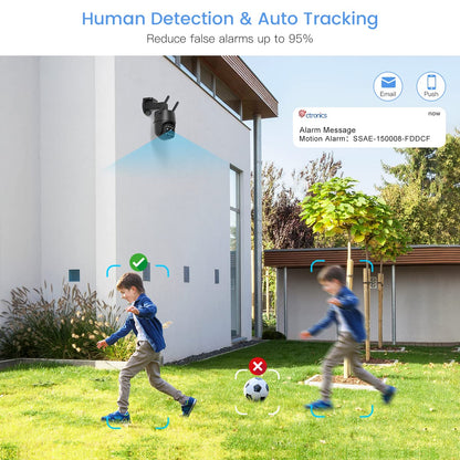 Ctronics 2.5K 4MP 6X Hybrid-Zoom Dual-Objektiv WLAN Kamera Aussen