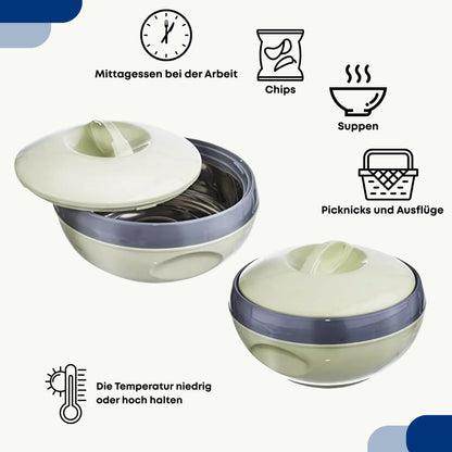orion group Thermoschüssel mit Deckel 5 l Edelstahl Warmhaltebehälter