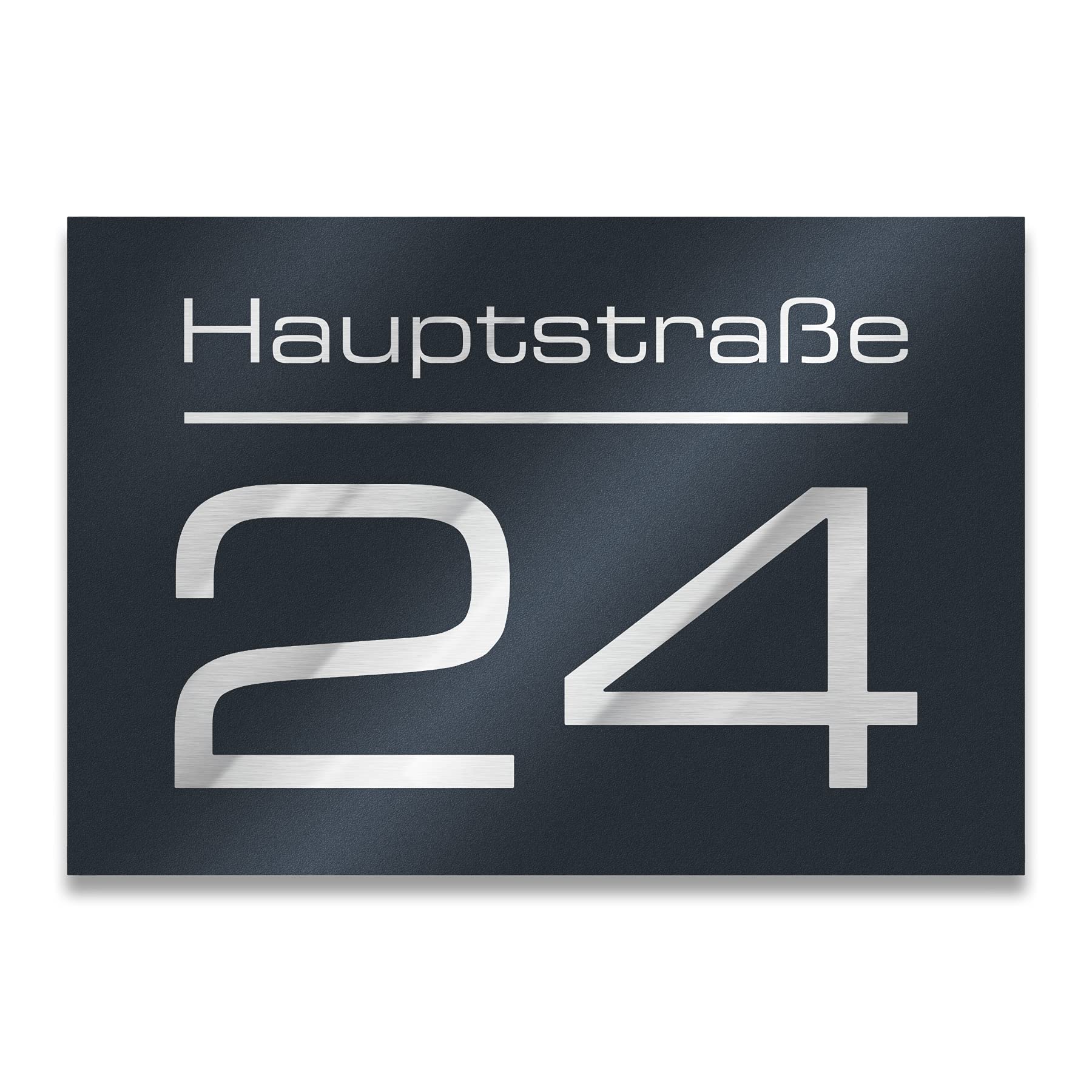 Metzler Hausnummer Anthrazit – Hausnummernschild mit Gravur, 250 x 175 mm
