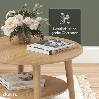skølm Mjölnir Couchtisch rund – Eiche Massivholz naturgeölt Ø70cm