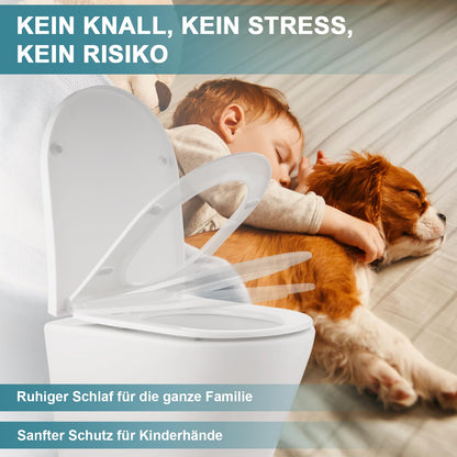 MEEJEE WC-Sitz D-Form mit Absenkautomatik, Duroplast, weiss