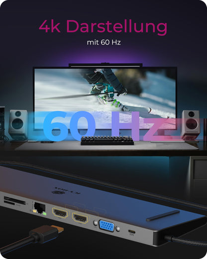 ICY BOX IB-DK2106a-CPD USB-C Docking Station - Dual Monitor