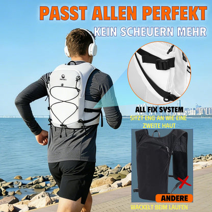 ONETOALL Laufweste mit 2 Trinkflaschen 500 ml, reflektierend, weiss