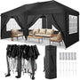COBIZI Faltpavillon 3x6 Partyzelt - Pop-up, 6 Seitenteile, Schwarz