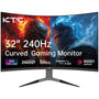 KTC 32 Zoll Curved Gaming Monitor 1000R - 2K WQHD 240Hz. Schwarzes, 1000R gekrümmtes Display für hochauflösendes, flüssiges Gaming.