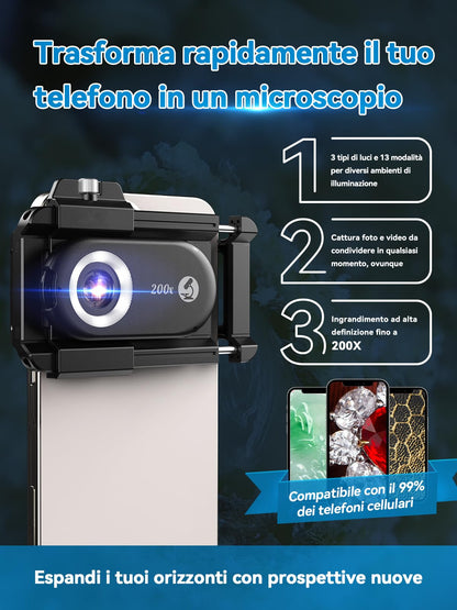 APEXEL 200X Mini-Mikroskop für Smartphone-Kamera