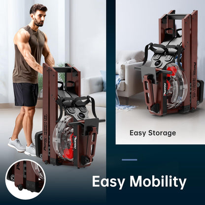 PASYOU PW60 Wasserrudergerät klappbar – Eiche Heimtraining