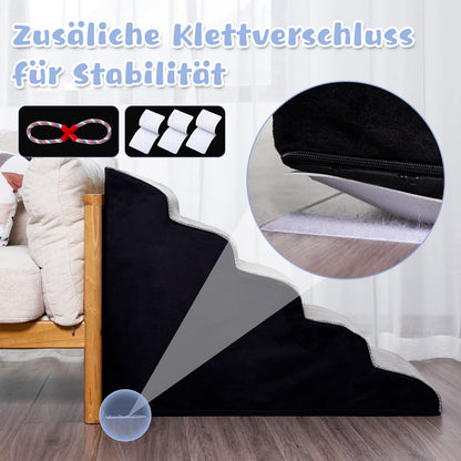 A.FATI Hundetreppe Rampe 5 Stufen 60cm Hoch – Rutschfest, Grau