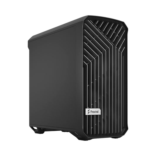 Fractal Design Torrent Compact Gehäuse - Schwarz. Kompaktes, schwarzes PC-Gehäuse in Tower-Form. Bietet Platz für PC-Komponenten und optimiert die Luftzirkulation für effiziente Kühlung.
