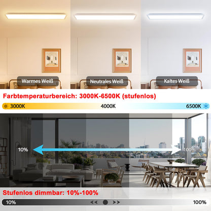 Oraymin LED Panel 120x30 Deckenleuchte - Dimmbar CCT