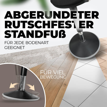 ergobalance Ergonomischer 3-in-1 Sitzhocker, Bürohocker – Schwarz