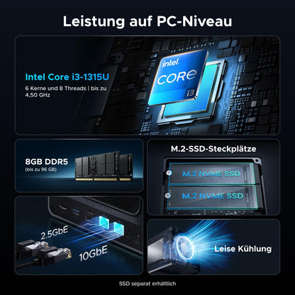 UGREEN NASync DXP4800 Pro, 4-Bay Desktop-NAS, Intel i3, 8GB DDR5