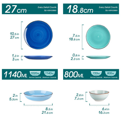 vancasso Bonita Geschirrset 24-tlg. Steingut Tafelservice 6 Personen