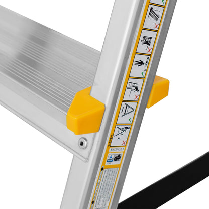 FORYOURPROTECTION Trittleiter 3 Stufen, Alu-Klapptritt, 150 kg