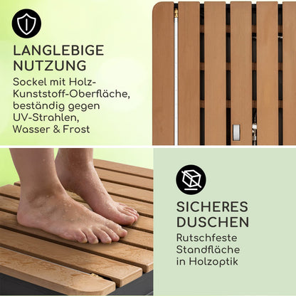 blumfeldt Mobile Gartendusche Bodendusche - Holz-Optik