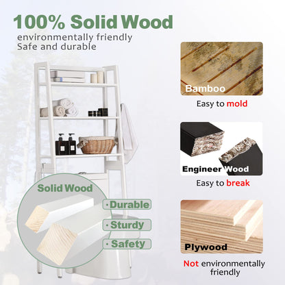 MallKing Badezimmer Toilettenregal 3-Etagen Holz – Weiss