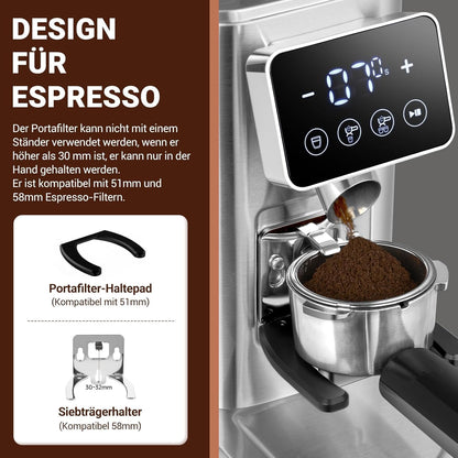 AMZCHEF Kaffeemühle elektrisch Siebträger – 48 Mahlgrade