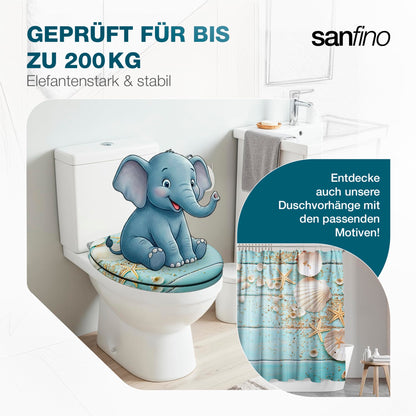 SANFINO WC-Sitz mit Absenkautomatik Caribbean Blue, Holzkern