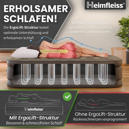 Heimfleiss Luftbett 1 Person – 100x200 cm selbstaufblasend