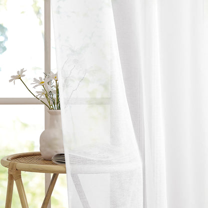PONY DANCE Extra Breite Voile Gardine - Weiss, 750x245 cm